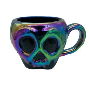 Disney Snow White Bad Apple Oil Slick Iridescent Skull Mug 20oz NW/OTs
